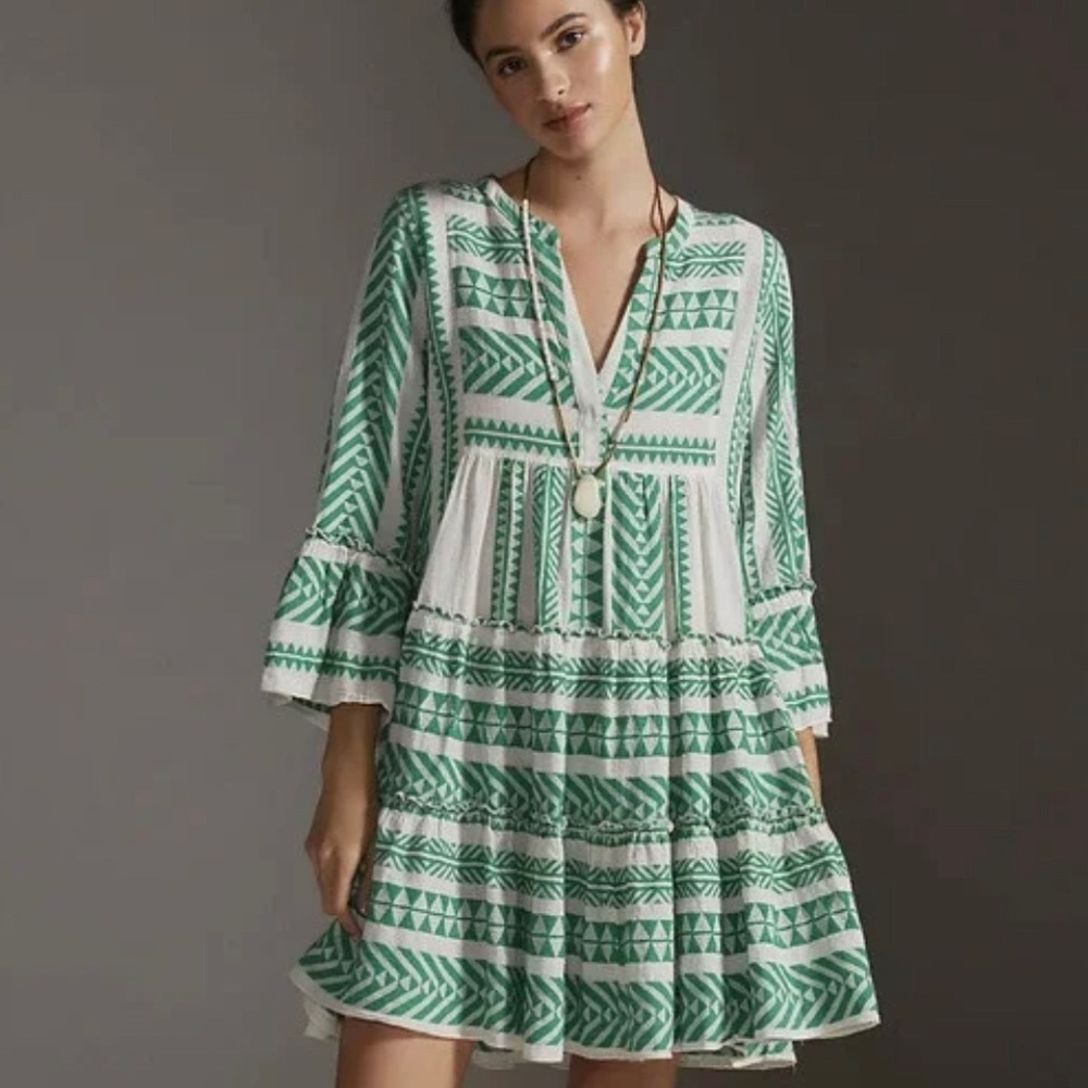 Devotional Twins Ella green mini dress (Anthropologie)